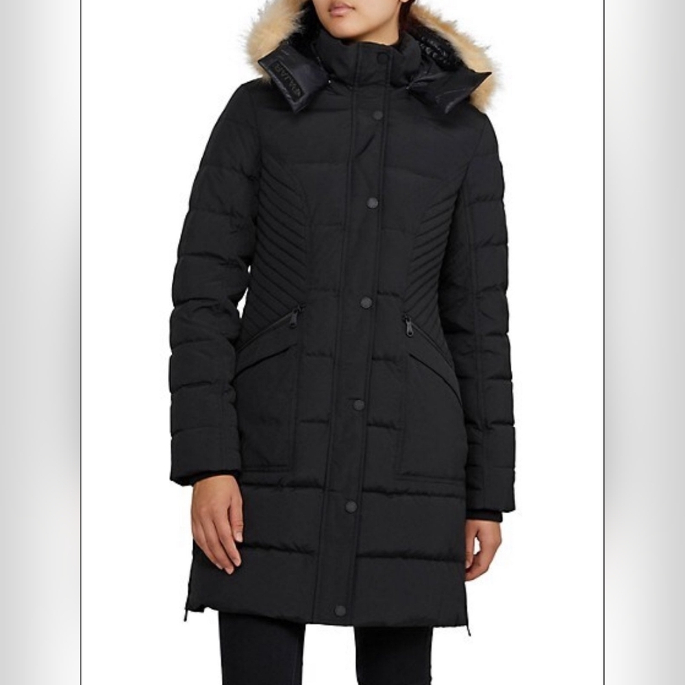 PAJAR Women’s Parka Skylar Faux Fur Hood Puffer Coat Jacket Black Size Small - Picture 2 of 15
